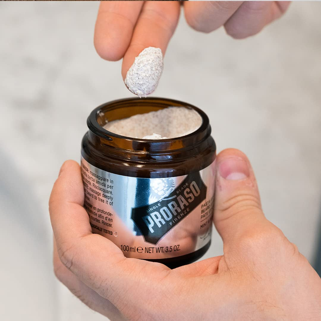 Proraso Exfoliating Beard Paste and Facial Scrub, 3.5 Oz