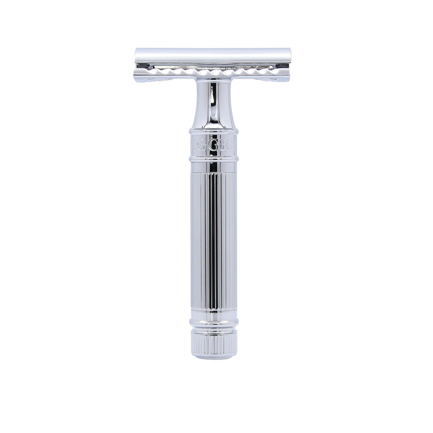 Edwin Jagger DES89LBLAMZ Classic Long Handled Double Edge Manual Eco-Friendly and Reusable Safety Razor for Men and Women for Shaving cream or Soap Fits All DE Razor Blades (Lined)