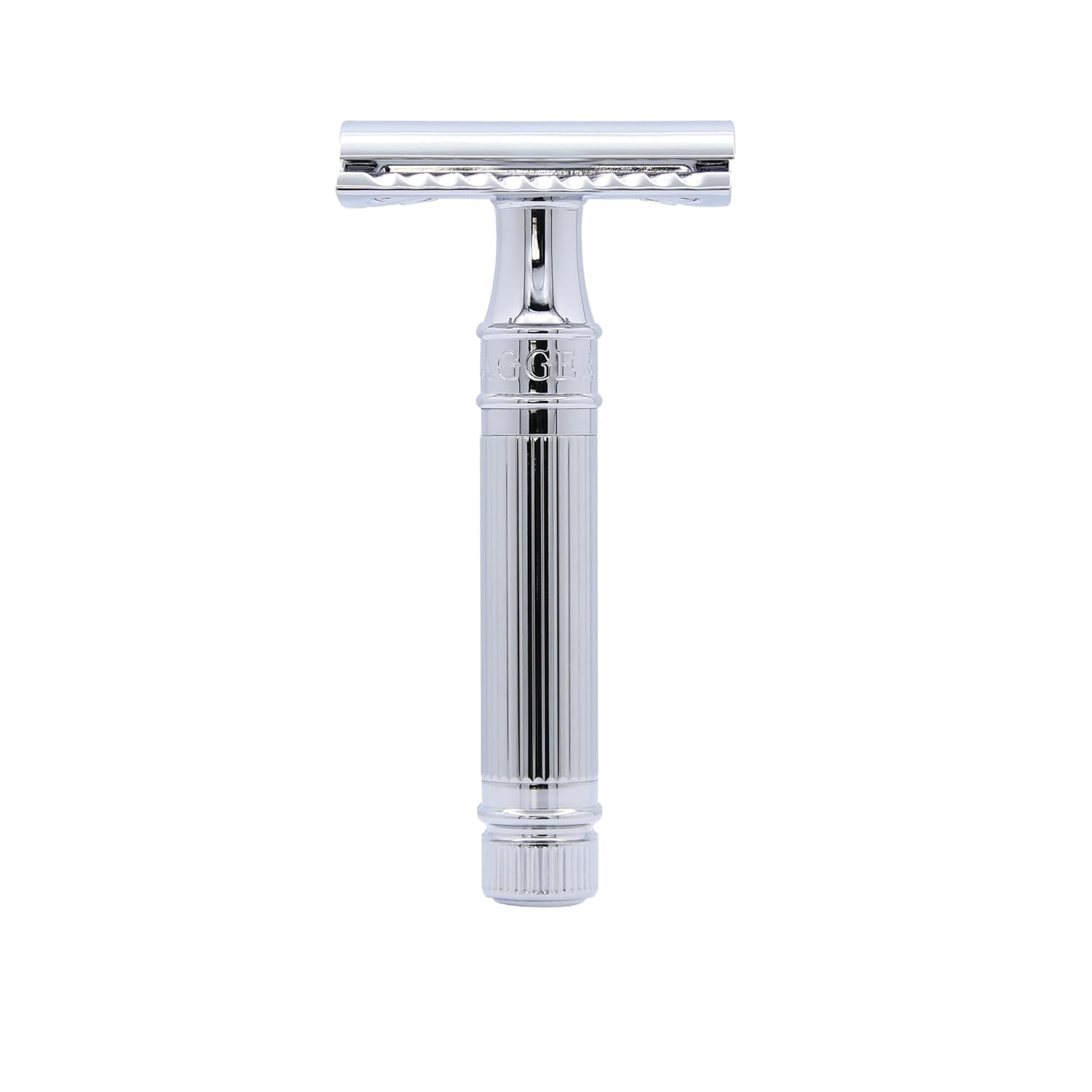 Edwin Jagger DES89LBLAMZ Classic Long Handled Double Edge Manual Eco-Friendly and Reusable Safety Razor for Men and Women for Shaving cream or Soap Fits All DE Razor Blades (Lined)