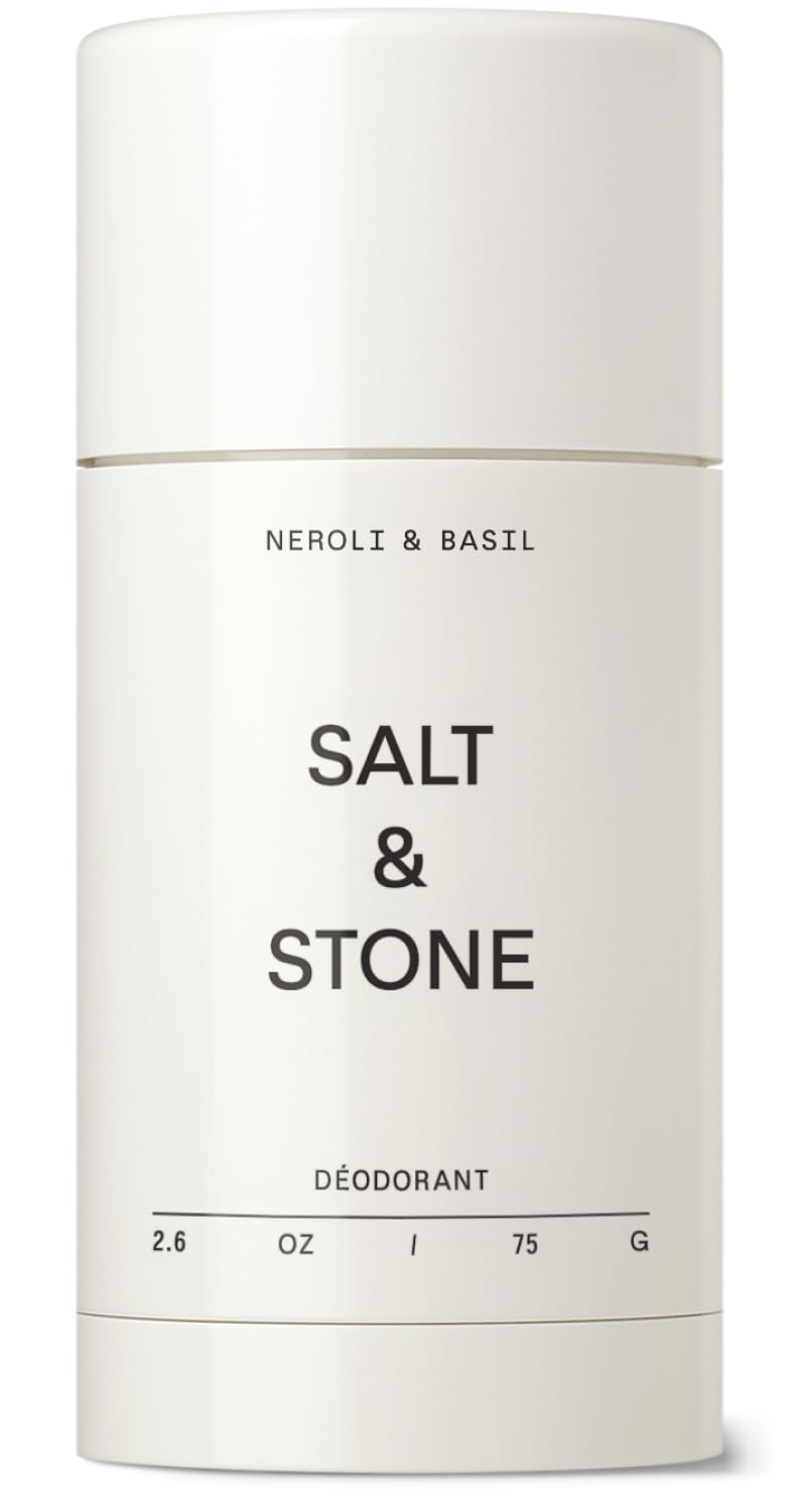 Salt & Stone Aluminum Free Deodorant | Extra Strength 48 Hour Protection for Women & Men | Made with Seaweed Extracts, Shea Butter & Prebiotics (Neroli & Basil)