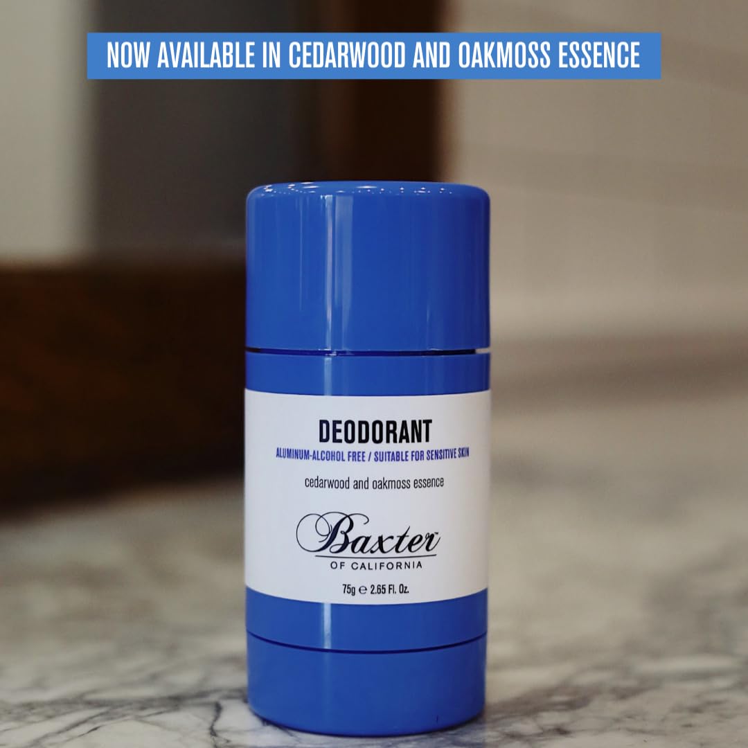 Baxter of California Deodorant, Aluminum & Alcohol-Free Clear Stick, Cedarwood and Oakmoss Essence, 2.65 Ounce