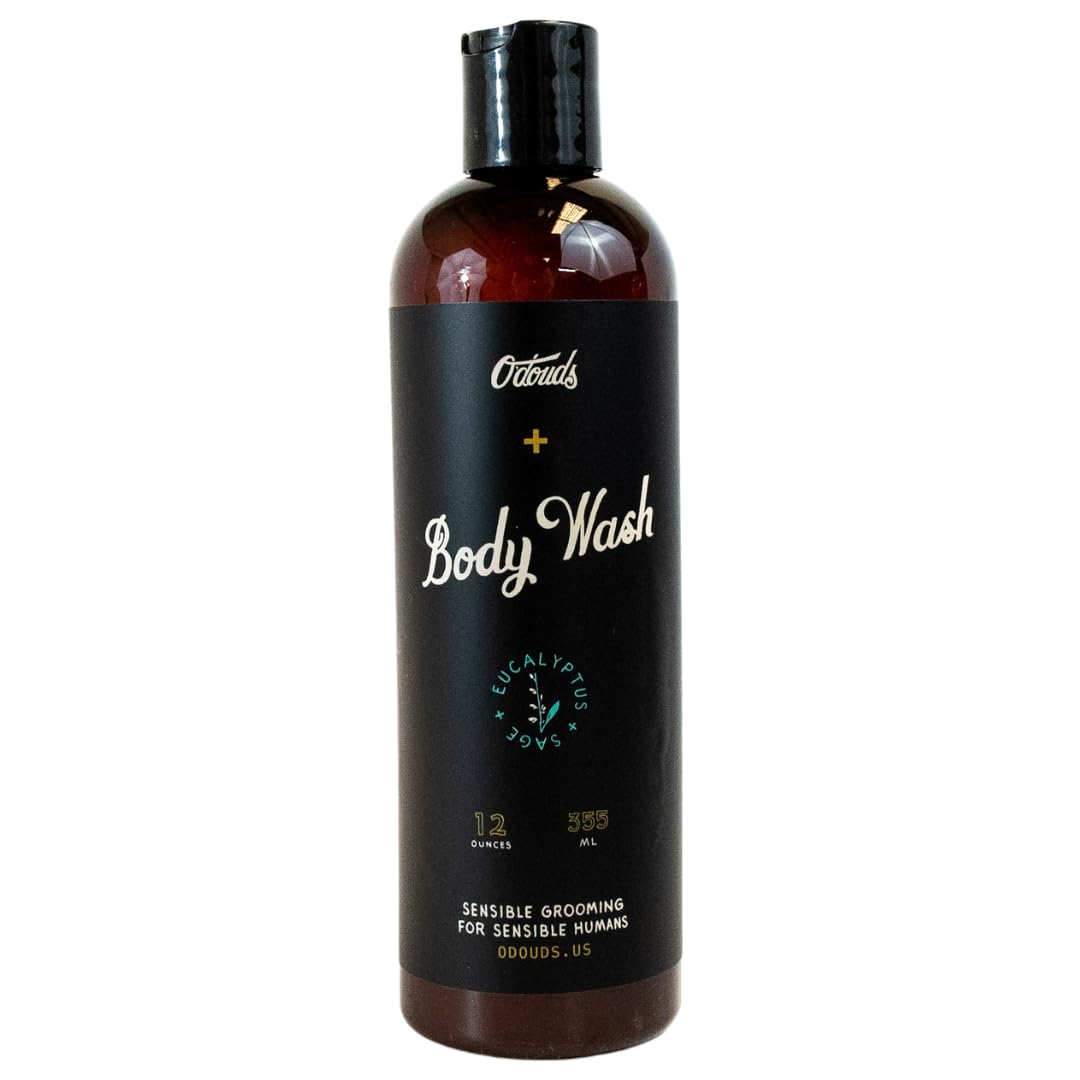 O'DoudsBody Wash - All Natural Body Wash for Men & Women - Plant-Based, Vegan Body Wash - Jojoba Oil, Aloe Vera, Coco Betaine & Vegetable Glycerin - Eucalyptus & Sage Scent (12 Oz.)