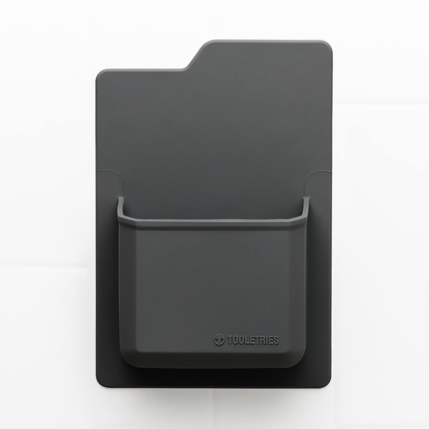 Tooletries the James Organizer - Silicone Toiletry Holder, Shower & Bathroom Accessory - Features Silicone-Grip Technology, Removable & Reusable - Charcoal
