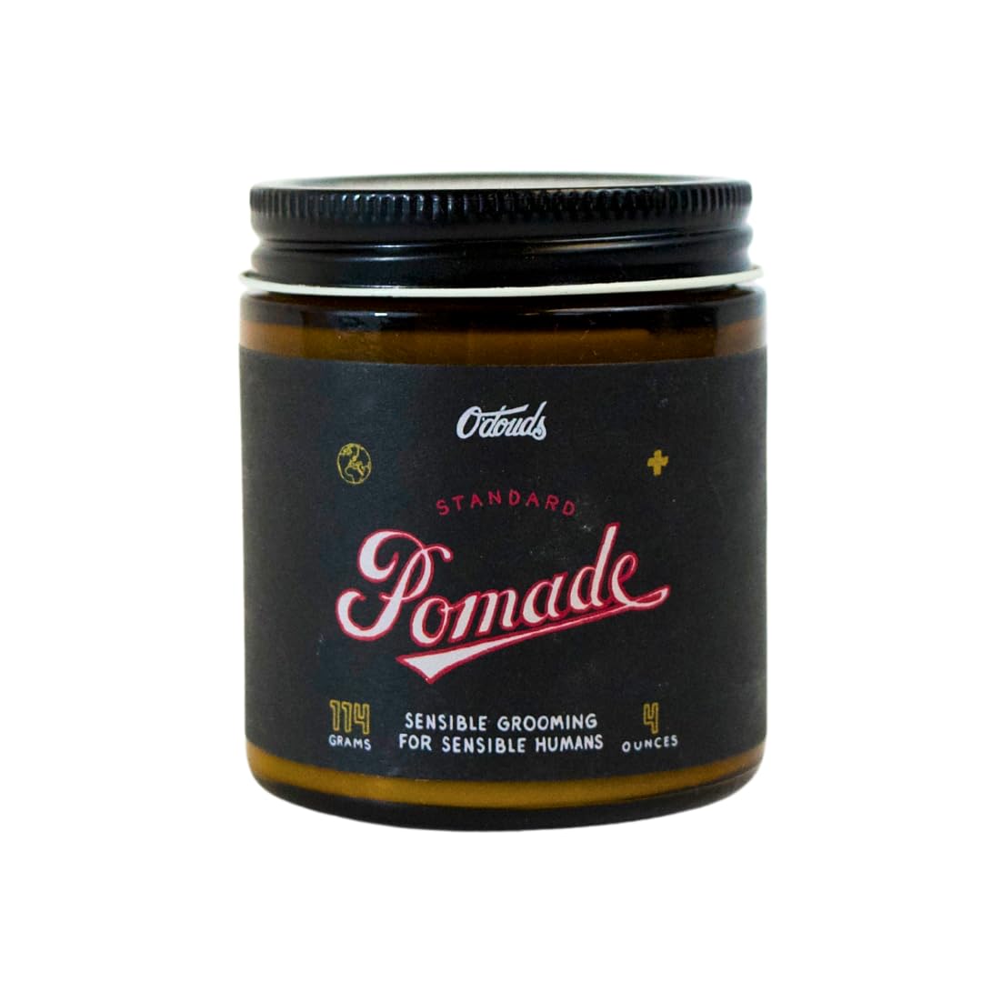 O'Douds Standard Pomade for Men - Natural Styling Hair Pomade - Firm Hold & High Shine Finish for Classic Looks - Bay & Blood Orange Scent (4Oz)