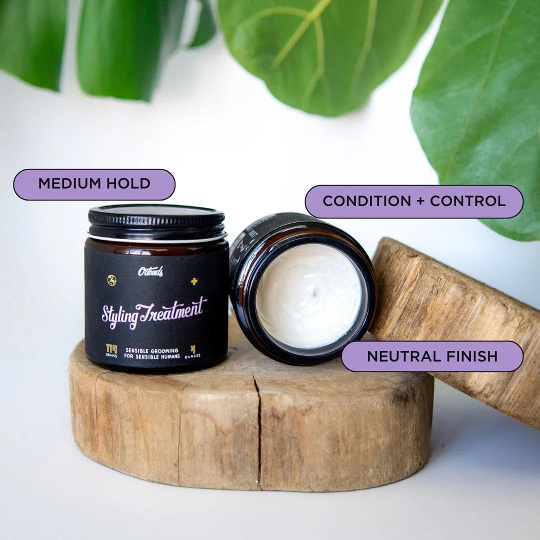 O'Douds Styling Treatment Hair Cream - Texturizing Cream - Medium Hold, Natural Shine - Manageable, Relaxed, Textured & Natural Styles - Lavender & Peppermint Scent, 4 Oz