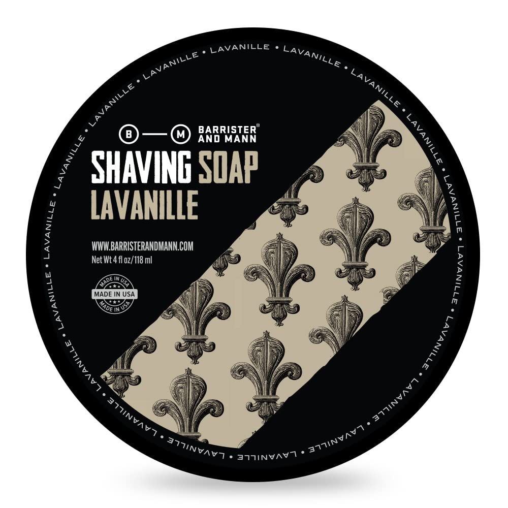 Barrister and Mann Shaving Soap | Luxury Dense, Rich & Creamy Lather Tallow Wet Shave Puck Bar Notes of Lemon, Bergamot, Rosemary, Lavender, Patchouli | Smooth Grooming Routine for Men 4 Oz (Seville)