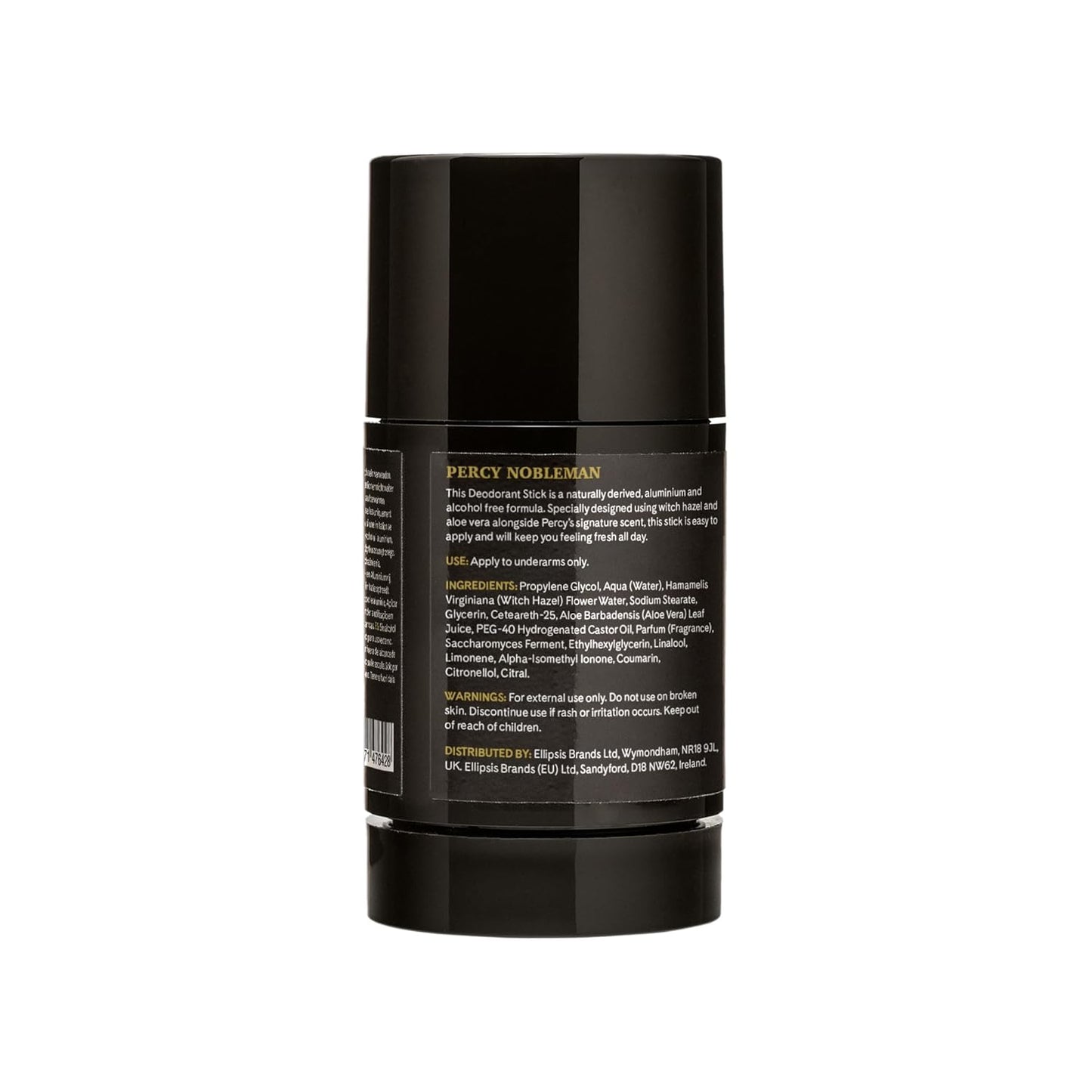 Percy Nobleman Natural Deodorant Stick - Signature Scented Men'S Deodorant with Aloe Vera and Witch Hazel Blend. Aluminium Free 75Ml