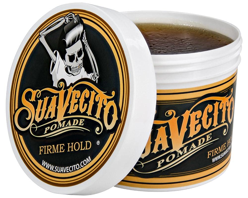 Suavecito Pomade Firme (Strong) Hold - Strong Hold Hair Pomade for Men - Medium Shine Water Based Flake Free Hair Gel - Easy to Wash Out - All Day Hold for All Hair Styles