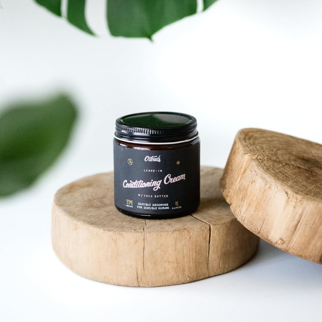 O'Douds Conditioning Cream - Natural Hair Styling Cream & Leave-In Conditioner with Light Hold & Medium Shine - Shea Butter, Aloe Vera & Castor Oil - Mandarin & Vanilla Scent, 4 Oz.