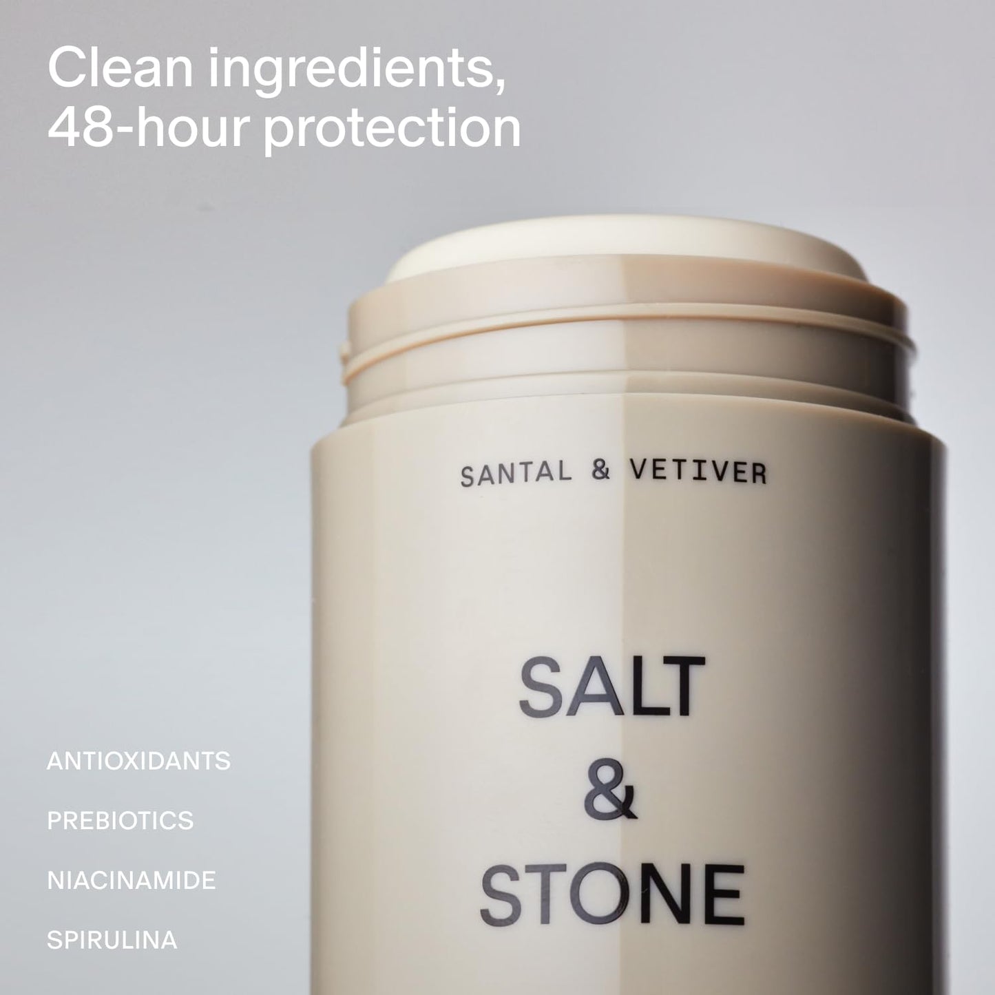 Salt & Stone Natural Deodorant - Santal | Extra Strength Natural Deodorant for Women & Men | Aluminum Free with Probiotics, Seaweed Extracts & Shea Butter (2.6 Oz)