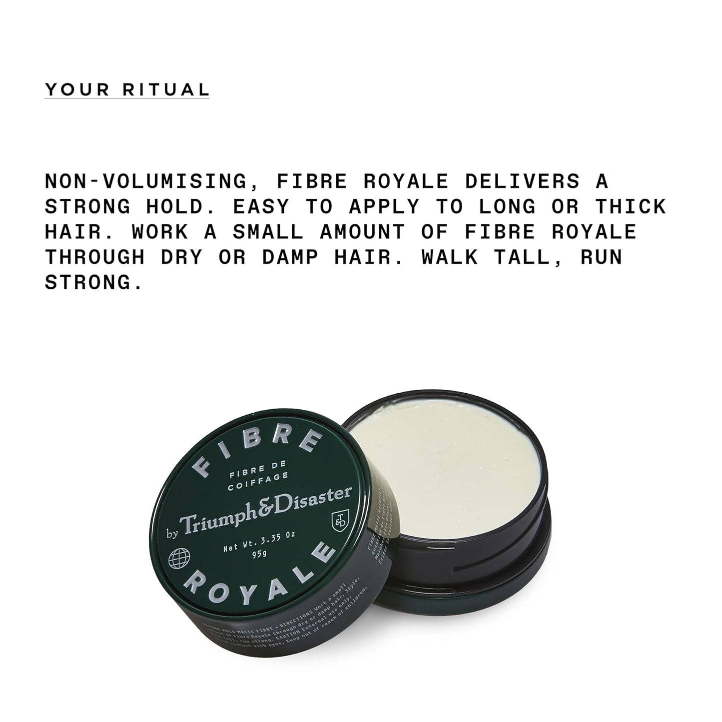 Triumph & Disaster Fibre Royale Hair Wax – Strong Hold Pomade for Thick Hair, Natural Finish Styling for Men & Women, 95G