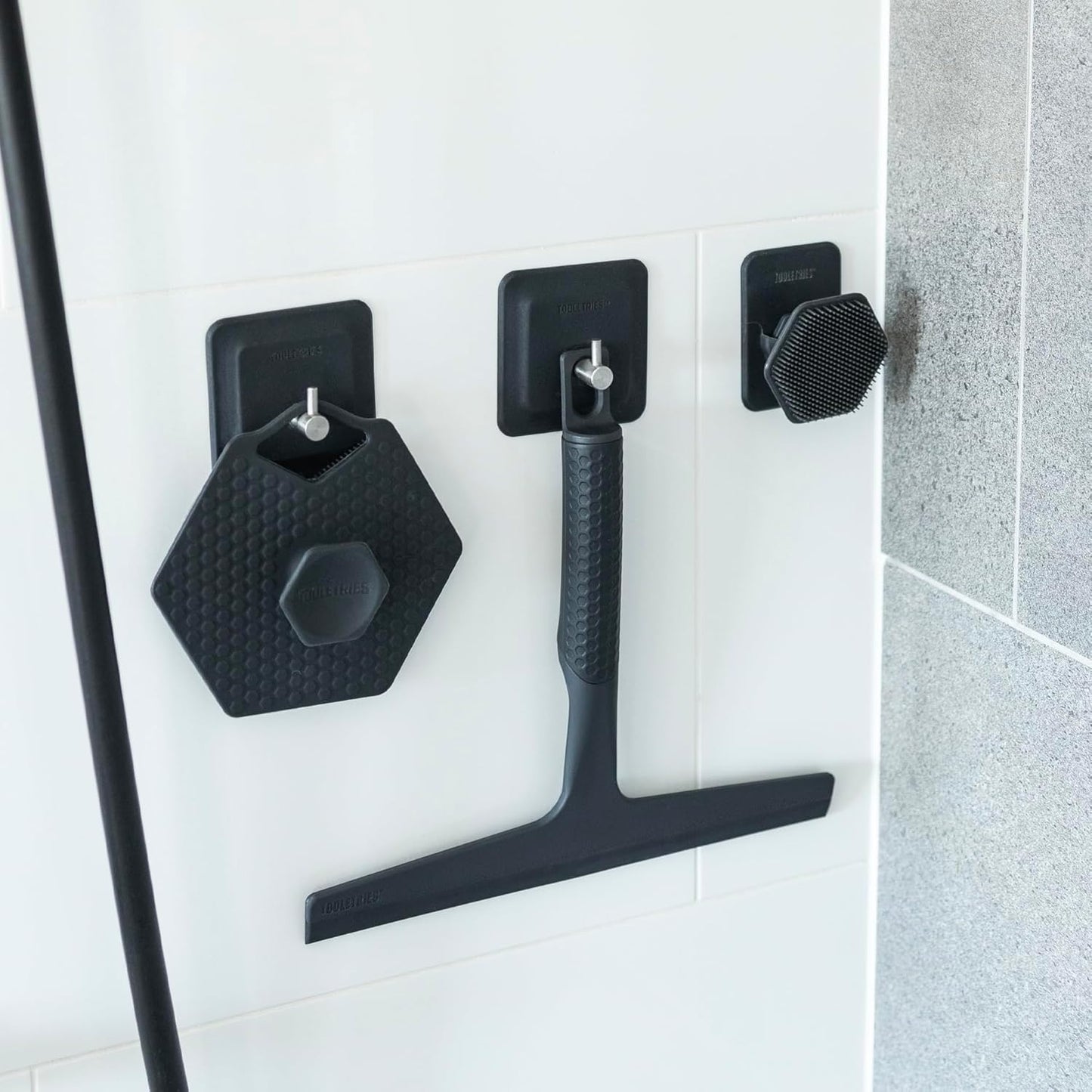 Tooletries the Squeegee & Hook - All Purpose Shower Squeegee for Glass Doors, Silicone Grip, Bathroom Cleaner Tool Household Window Mirror Squeegee, Bathroom Accessories & Cleaning Supplies - 10 Inch