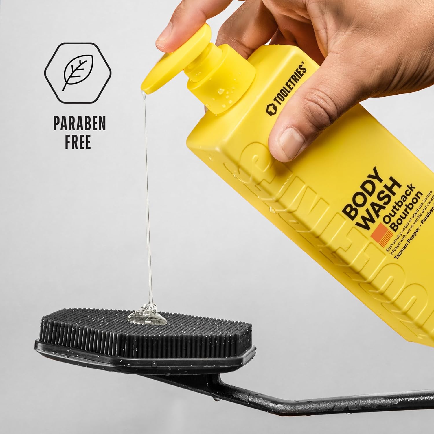 Tooletries Superior Lather Men'S Body Wash - Outback Bourbon Scent - Moisturizing Shower Gel with Tazman Pepper - Extra Fresh, Paraben Free - Reusable Bottle - 500Ml