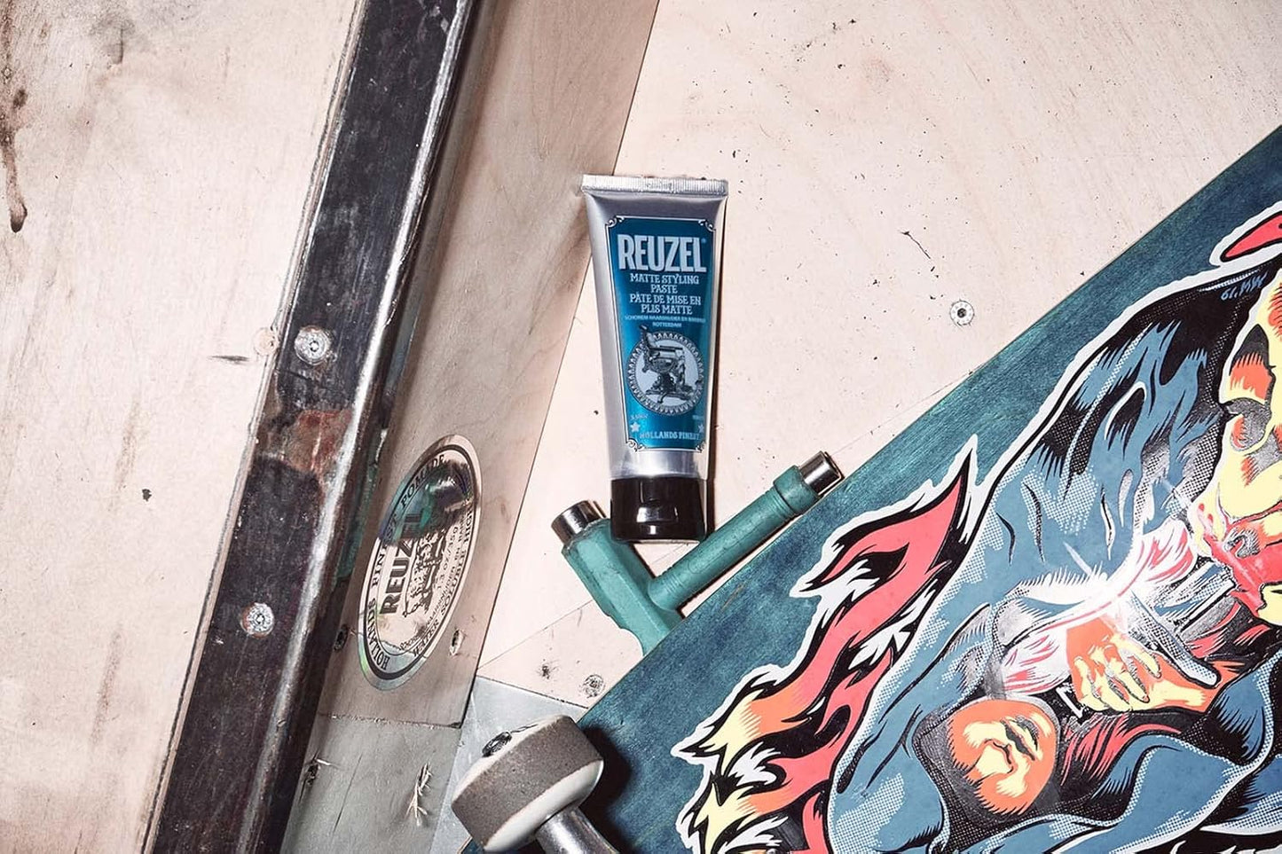 Reuzel Matte Styling Paste, Weightless, Pliable Medium All Day Hold, Adds Fullness and Texture, Matte Finish, Subtle Sugary Rum Scent, for All Hair Types, 3.38 Oz