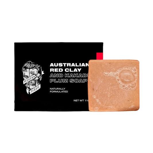 Modern Pirate Australian Red Clay Soap, Kakadu Plum Repair Face & Body Cleanser, 110Gm