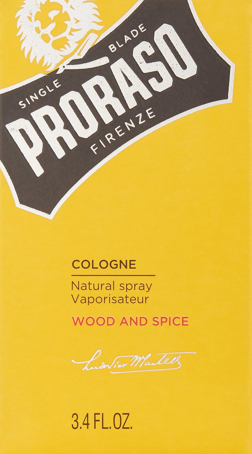 Proraso Cologne, Wood & Spice, 3.4 Fl Oz
