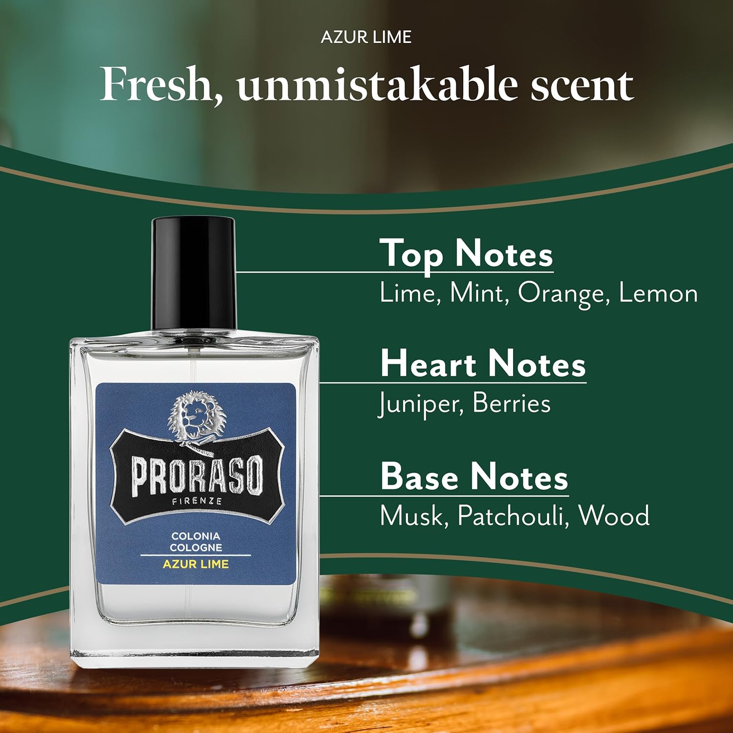 Proraso Eau De Cologne, Azur Lime, 3.4 Fl Oz