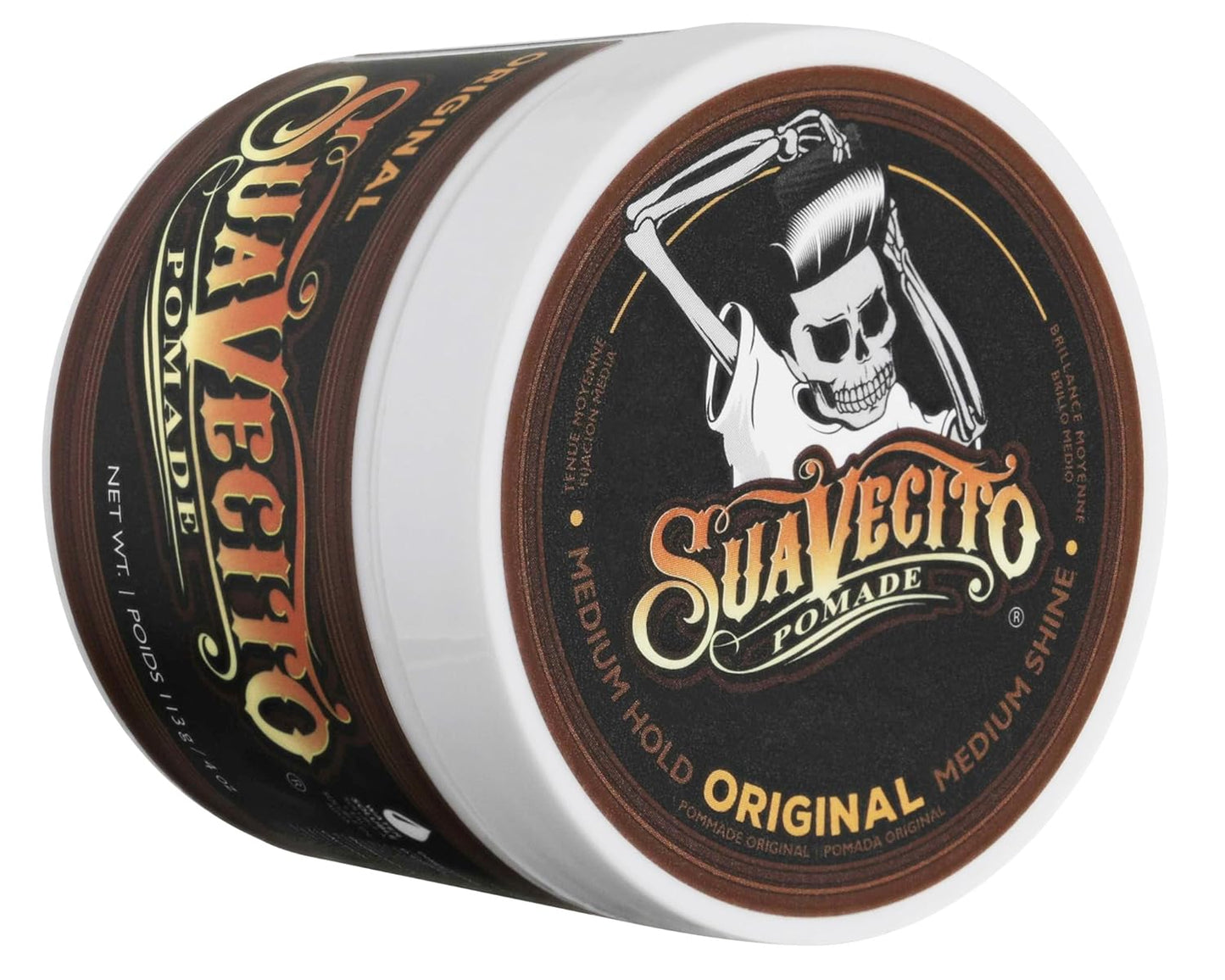 Suavecito Pomade for Men - Medium Hold Shine Water Based Oz Pack Wax like Flake All Day Hair Free Gel Hairstyles Easy to Wash Out