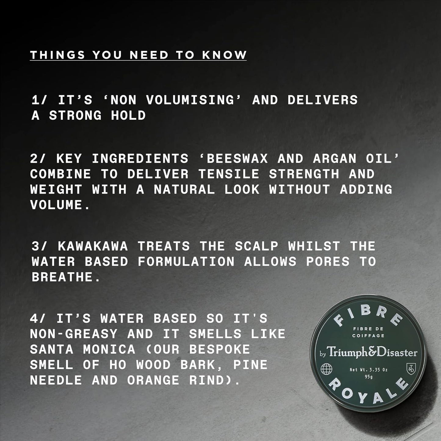 Triumph & Disaster Fibre Royale Hair Wax – Strong Hold Pomade for Thick Hair, Natural Finish Styling for Men & Women, 95G