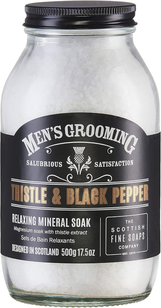 The Scottish Fine Soaps Company Thistle & Black Pepper Relaxing Soak 500Gm Glass Jar