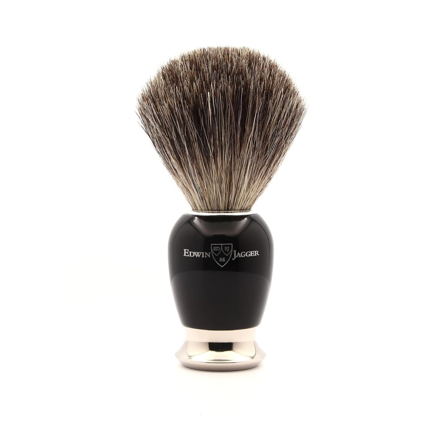 81SB586 Simulated Ebony Pure Badger Hair Shaving Brush with Nickel Plated Collar and End Capâ