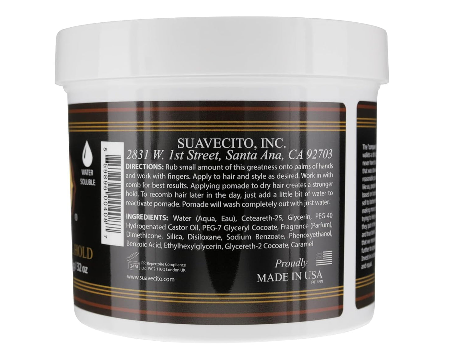 Suavecito Original Hold Pomade: Medium Hold, 32Oz