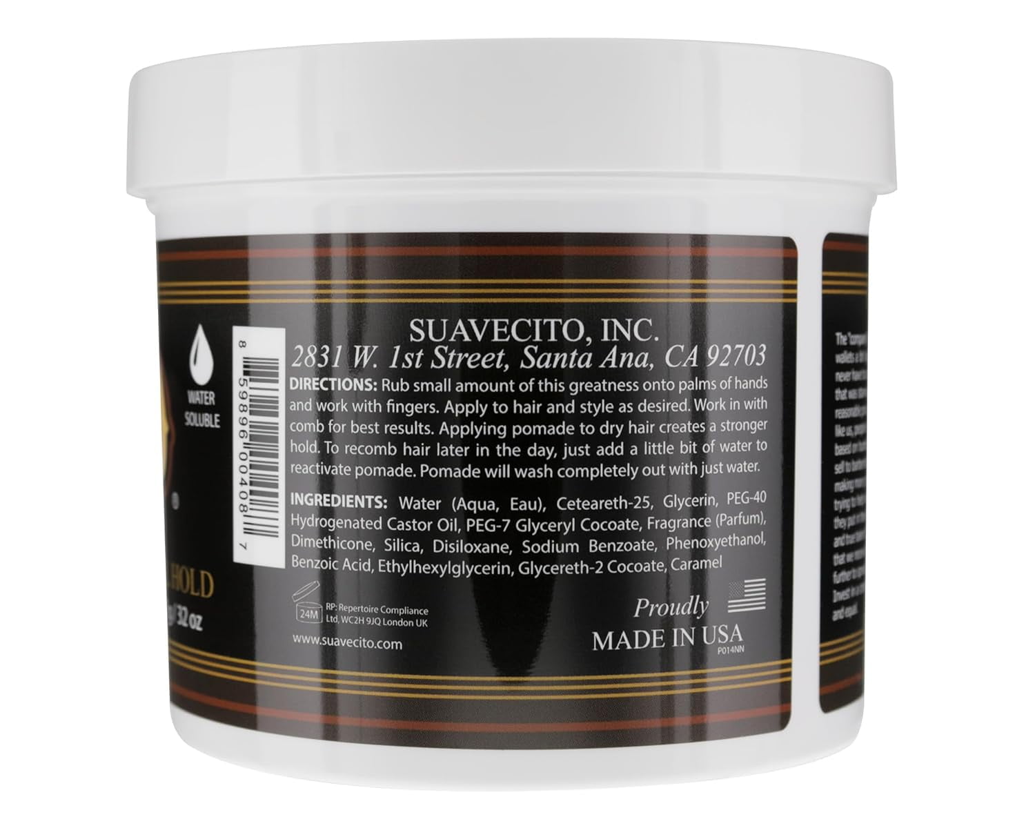 Suavecito Original Hold Pomade: Medium Hold, 32Oz