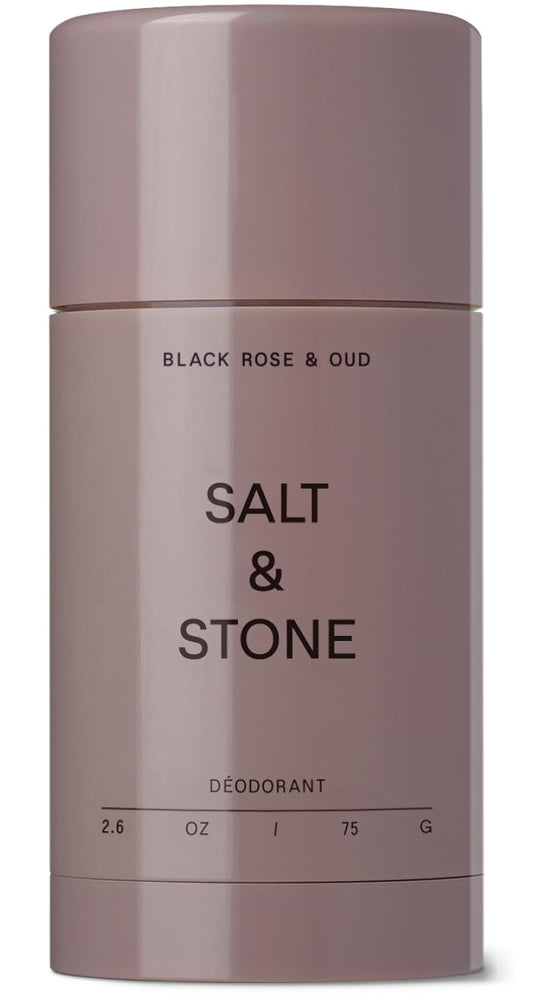  Salt & Stone Deodorant | Extra Strength Natural Deodorant for Women & Men | Aluminum Free with Seaweed Extracts, Shea Butter & Probiotics (Black Rose & Oud - 2.6 Fl Oz)