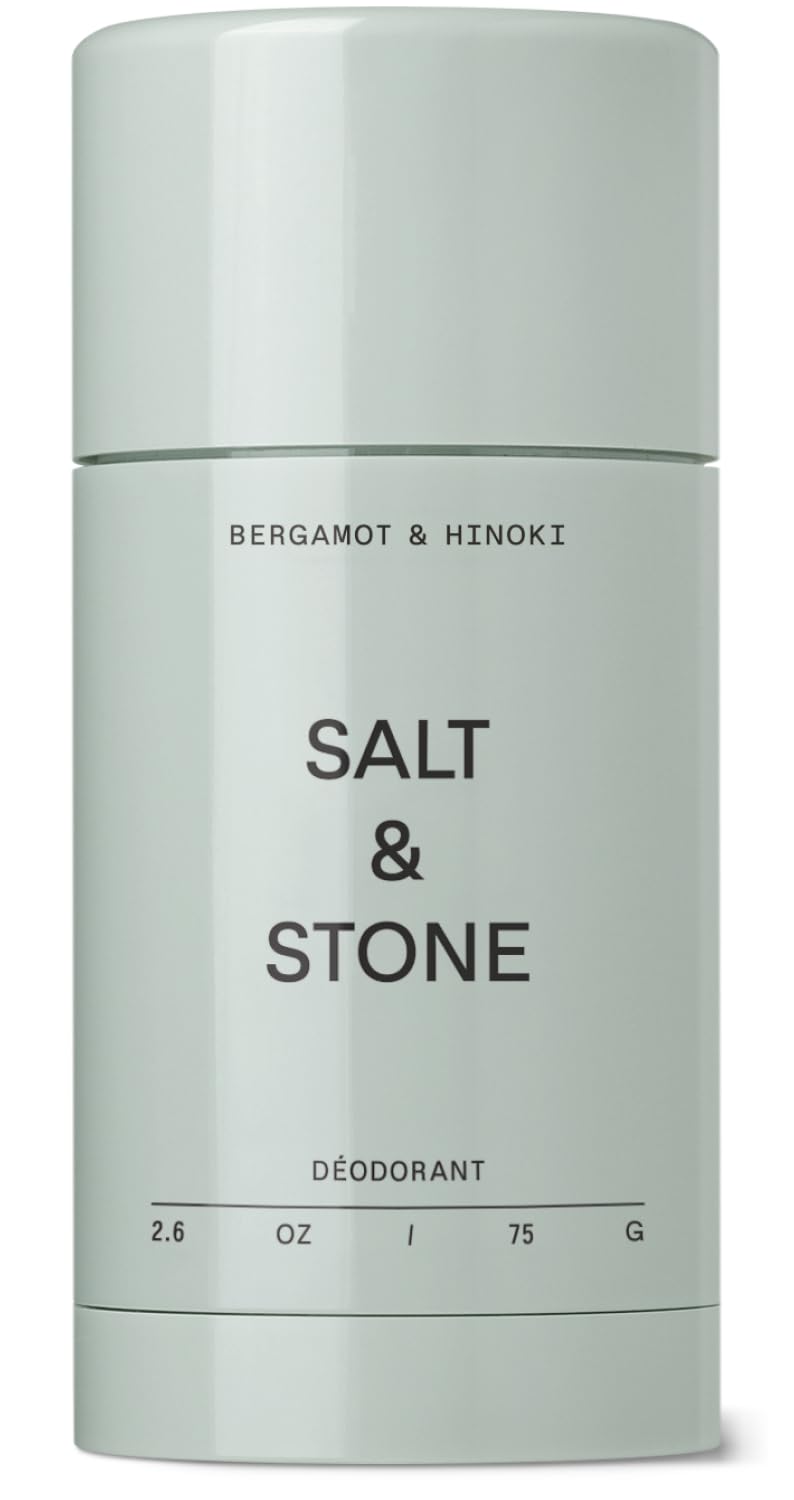 Salt & Stone Deodorant | Extra Strength Natural Deodorant for Women & Men | Aluminum Free with Seaweed Extracts, Shea Butter & Probiotics (Bergamot & Hinoki)