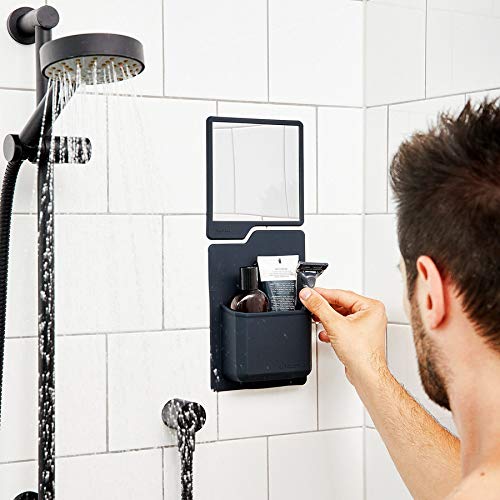 Tooletries the James Organizer - Silicone Toiletry Holder, Shower & Bathroom Accessory - Features Silicone-Grip Technology, Removable & Reusable - Charcoal