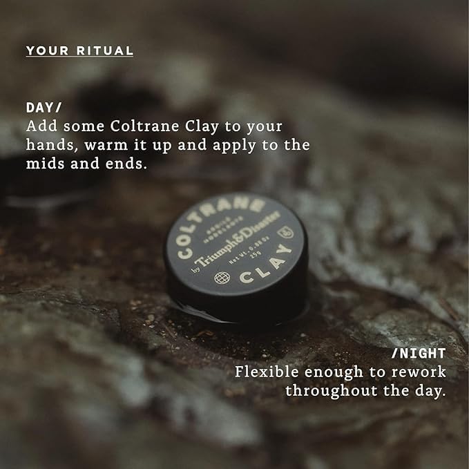 Triumph & Disaster Coltrane Hair Clay Pomade – Medium Hold, Matte Finish Styling Paste for Men and Women with Smoky Earth Scent, 95G