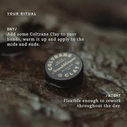Triumph & Disaster Coltrane Hair Clay Pomade – Medium Hold, Matte Finish Styling Paste for Men and Women with Smoky Earth Scent, 95G