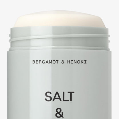 Salt & Stone Deodorant | Extra Strength Natural Deodorant for Women & Men | Aluminum Free with Seaweed Extracts, Shea Butter & Probiotics (Bergamot & Hinoki)