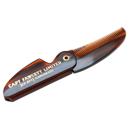 Captain Fawcett Mustache Comb (87T), 400 G (Pack of 1), Plastic, Fine, Marrón for Men