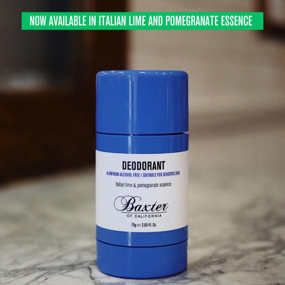 Baxter of California Deodorant, Aluminum & Alcohol-Free Clear Stick, Italian Lime and Pomegranate Essence, 2.65 Ounce