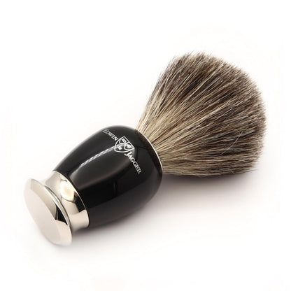 81SB586 Simulated Ebony Pure Badger Hair Shaving Brush with Nickel Plated Collar and End Capâ