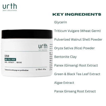 Urth Men'S Exfoliating Face Scrub with Green Tea & Rice (4 Oz), Deep Cleansing, Minimizes Blackheads, Smooths Skin, Daily Facial Scrub for Sensitive Skin, Exfoliator for Men, Revitalizes & Refresh