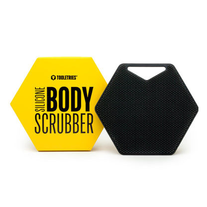 Tooletries Body Scrubber - Exfoliates & Deep Cleans - Silicone Shower & Bathroom Accessory with Bespoke Bristles and Ergonomic Handles - Charcoal