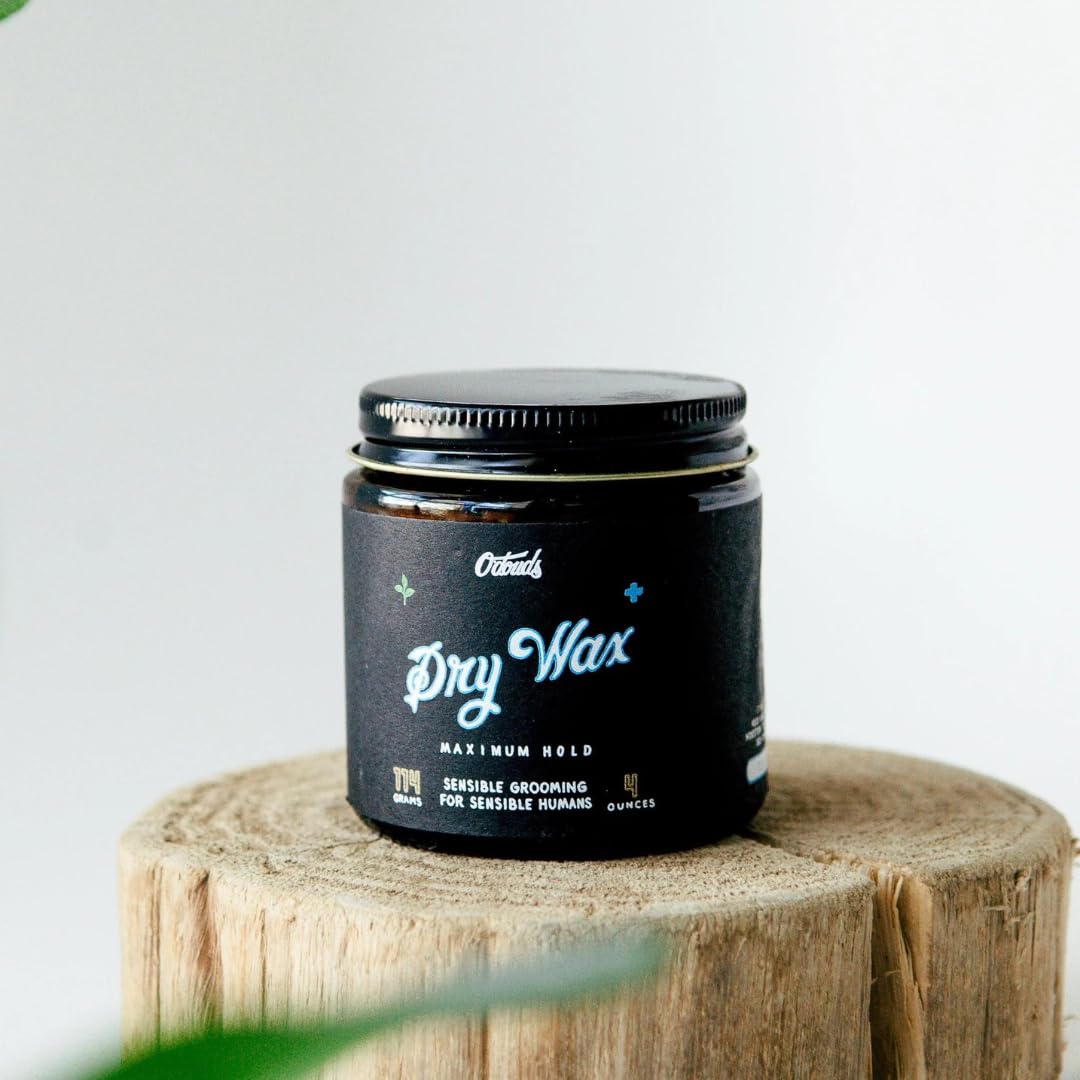 O'Douds Dry Wax - Natural, Dry & Malleable Styling Hair Wax ​- Strong Hold with a Neutral Finish - Bergamot & Green Tea Scent (4Oz.)