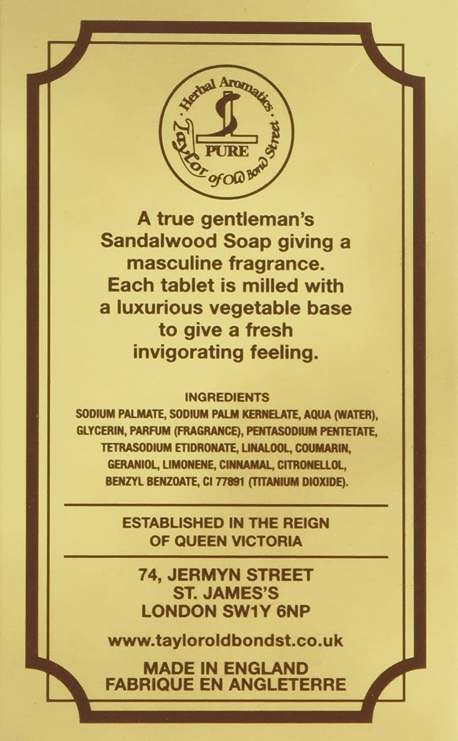 Taylor of Old Bond Street Bath Soap 200G Soap Bar by