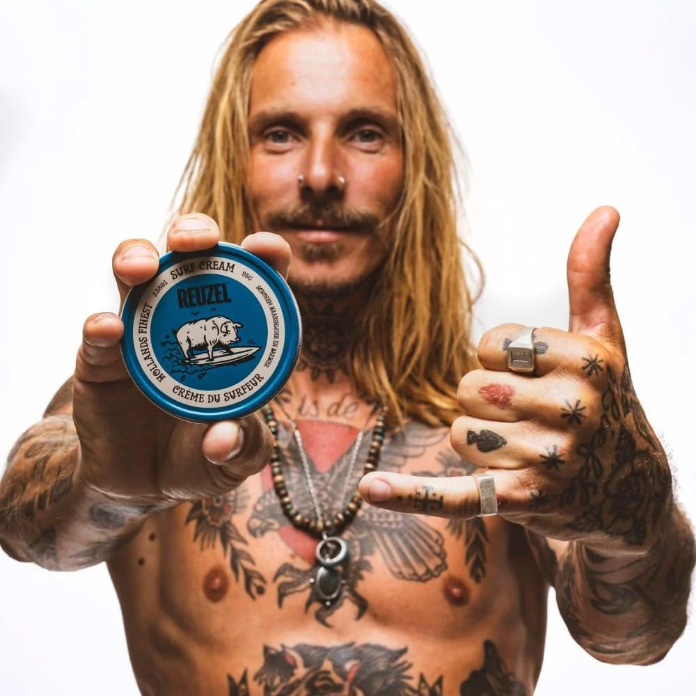 Reuzel Surf Texture and Definition Cream, Light All Day Hold, Water Soluble Styling, Matte Finish & Flake Free, for All Hairstyles, 3.38 Oz