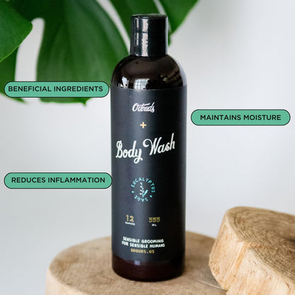 O'DoudsBody Wash - All Natural Body Wash for Men & Women - Plant-Based, Vegan Body Wash - Jojoba Oil, Aloe Vera, Coco Betaine & Vegetable Glycerin - Eucalyptus & Sage Scent (12 Oz.)