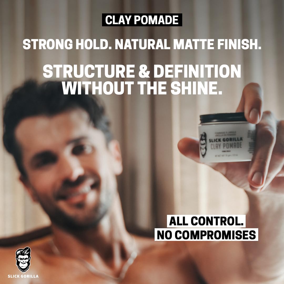Slick Gorilla Firm Hold Clay Pomade for Men | 2.5 Oz | 