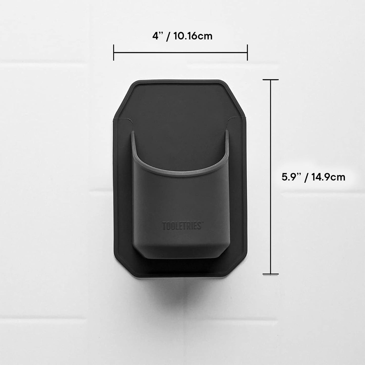 Tooletries Shower Drink Holder - 100% Silicone Can Holder for Beer or Soda - Bathroom Accessory - Silicone-Grip Technology, No Adhesive Needed - in Partnership with 30 Watt - Charcoal