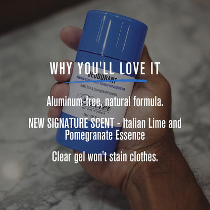 Baxter of California Deodorant, Aluminum & Alcohol-Free Clear Stick, Italian Lime and Pomegranate Essence, 2.65 Ounce