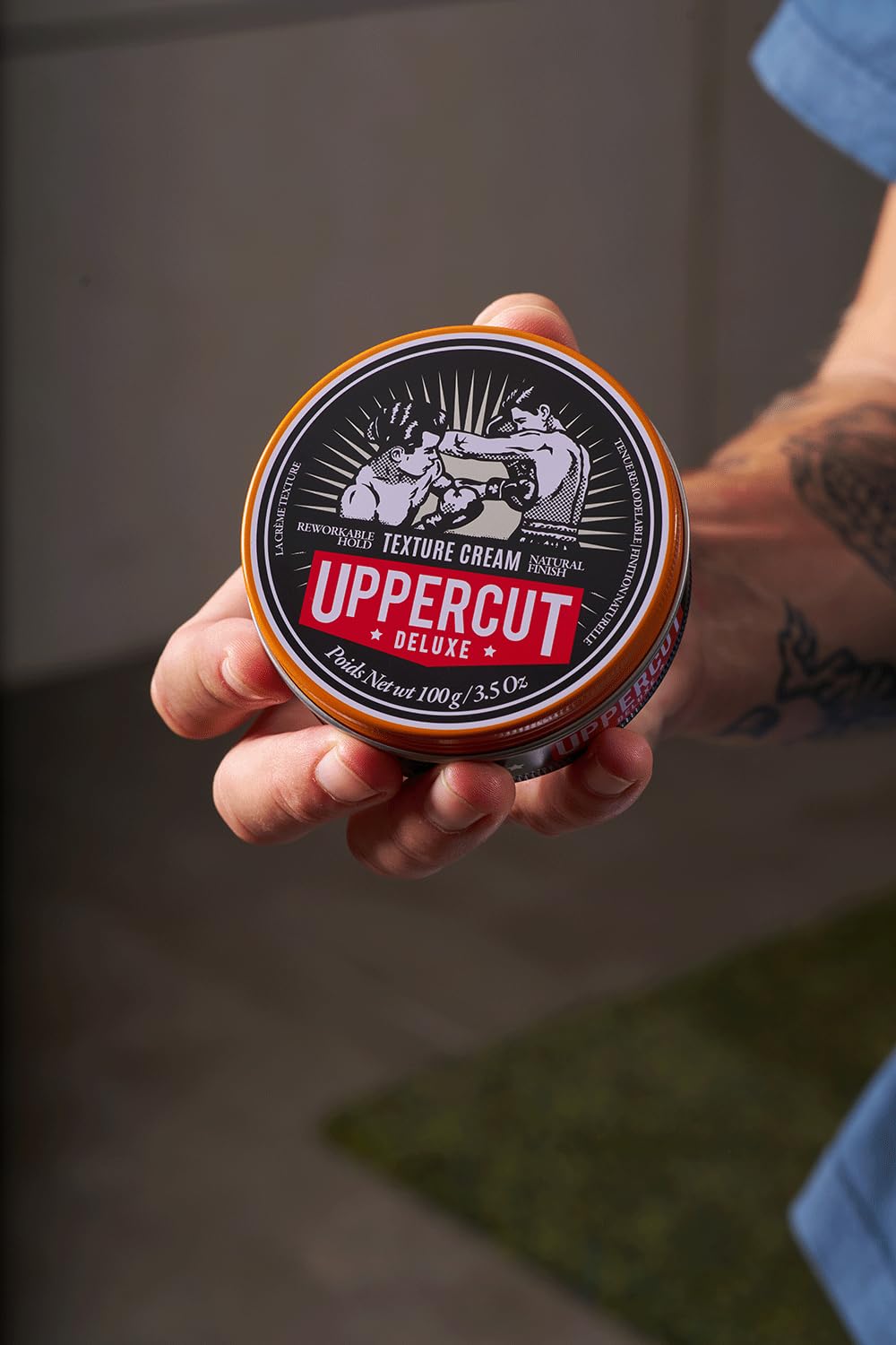Uppercut Deluxe Texture Cream, Re-Workable, Pliable Hold, Natural Finish, 3.5 Oz / 100G