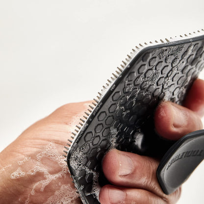 Tooletries the Ultimate Scrubber Set - with 2X Scrubbers & Holders - Silicone Toiletry Organizer, Shower & Bathroom Accessory - Features Silicone-Grip Technology, Removable & Reusable - Charcoal