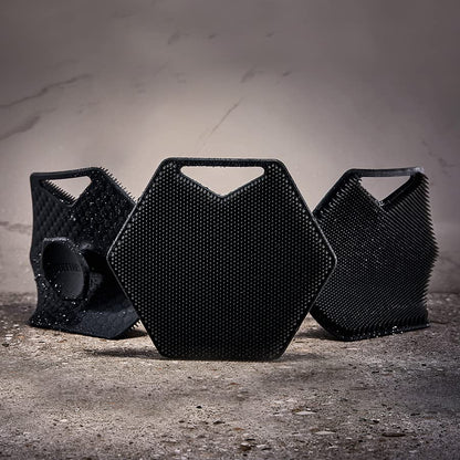 Tooletries Body Scrubber - Exfoliates & Deep Cleans - Silicone Shower & Bathroom Accessory with Bespoke Bristles and Ergonomic Handles - Charcoal