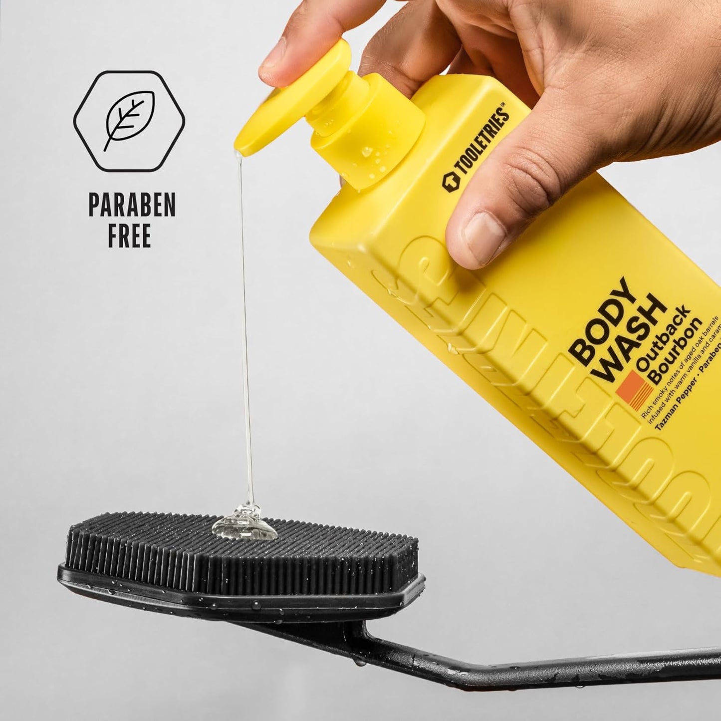 Tooletries Superior Lather Men'S Body Wash - Outback Bourbon Scent - Moisturizing Shower Gel with Tazman Pepper - Extra Fresh, Paraben Free - Reusable Bottle - 500Ml