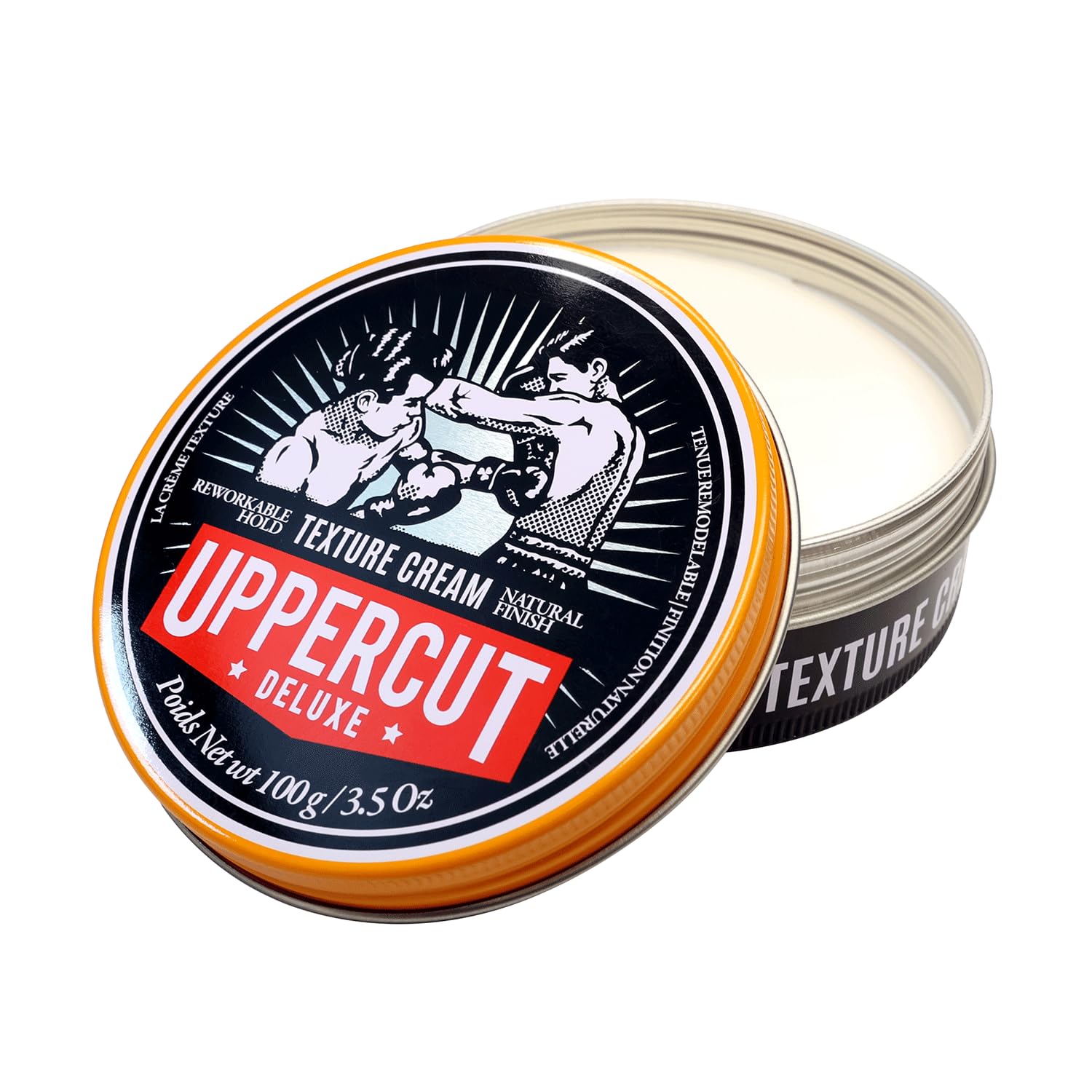 Uppercut Deluxe Texture Cream, Re-Workable, Pliable Hold, Natural Finish, 3.5 Oz / 100G